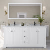Custom image for White with Matte Black Trim / White Carrara Marble / 70