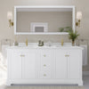 Custom image for White with Brushed Gold Trim / White Cultured Marble / 70