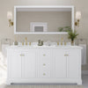 Custom image for White with Brushed Gold Trim / White Quartz / No Mirror