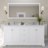Custom image for White with Polished Chrome Trim / White Carrara Marble / 70