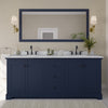 Custom image for Dark Blue with Matte Black Trim / White Carrara Marble / No Mirror