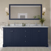 Custom image for Dark Blue with Polished Chrome Trim / White Carrara Marble / No Mirror