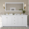 Custom image for White with Brushed Gold Trim / White Cultured Marble / No Mirror