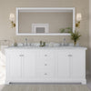 Custom image for White with Polished Chrome Trim / White Carrara Marble / No Mirror
