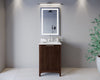 Custom image for Dark Walnut with Brushed Nickel Trim / White Cultured Marble / No Mirror