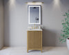 Custom image for Natural Oak with Brushed Gold Trim / Giotto Quartz / No Mirror