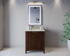 Custom image for Dark Walnut with Brushed Gold Trim / Giotto Quartz / No Mirror