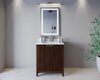 Custom image for Dark Walnut with Brushed Nickel Trim / White Carrara Marble / No Mirror