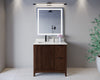Custom image for Dark Walnut with Matte Black Trim / Carrara Cultured Marble / No Mirror