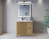 Custom image for Natural Oak with Matte Black Trim / White Carrara Marble / No Mirror