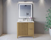 Custom image for Natural Oak with Brushed Nickel Trim / White Cultured Marble / No Mirror