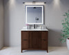 Custom image for Dark Walnut with Matte Black Trim / White Carrara Marble / No Mirror