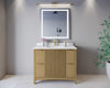 Custom image for Natural Oak with Brushed Gold Trim / White Cultured Marble / No Mirror