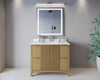 Custom image for Natural Oak with Brushed Nickel Trim / White Cultured Marble / No Mirror