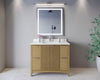 Custom image for Natural Oak with Brushed Nickel Trim / White Quartz / No Mirror