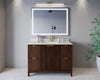 Custom image for Dark Walnut with Brushed Gold Trim / Giotto Quartz / No Mirror