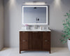 Custom image for Dark Walnut with Brushed Nickel Trim / White Carrara Marble / No Mirror