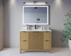 Custom image for Natural Oak with Matte Black Trim / White Carrara Marble / No Mirror