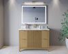 Custom image for Natural Oak with Brushed Gold Trim / White Carrara Marble / No Mirror