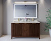 Custom image for Dark Walnut with Brushed Gold Trim / Giotto Quartz / No Mirror