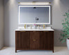 Custom image for Dark Walnut with Brushed Gold Trim / White Quartz / No Mirror
