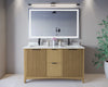 Custom image for Natural Oak with Matte Black Trim / White Carrara Marble / No Mirror