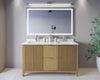 Custom image for Natural Oak with Brushed Nickel Trim / Carrara Cultured Marble / No Mirror