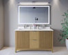 Custom image for Natural Oak with Brushed Nickel Trim / White Quartz / No Mirror