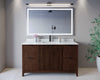 Custom image for Dark Walnut with Matte Black Trim / White Carrara Marble / No Mirror