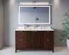 Custom image for Dark Walnut with Brushed Gold Trim / White Quartz / No Mirror