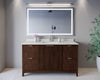 Custom image for Dark Walnut with Brushed Nickel Trim / Giotto Quartz / No Mirror