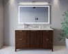Custom image for Dark Walnut with Brushed Nickel Trim / Giotto Quartz / No Mirror