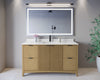 Custom image for Natural Oak with Matte Black Trim / Carrara Cultured Marble / No Mirror