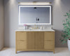 Custom image for Natural Oak with Brushed Gold Trim / Giotto Quartz / No Mirror