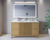 Custom image for Natural Oak with Brushed Nickel Trim / White Carrara Marble / No Mirror