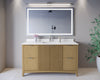 Custom image for Natural Oak with Brushed Nickel Trim / White Quartz / No Mirror