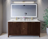 Custom image for Dark Walnut with Brushed Gold Trim / Carrara Cultured Marble / No Mirror