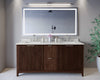 Custom image for Dark Walnut with Brushed Nickel Trim / Giotto Quartz / No Mirror