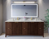 Custom image for Dark Walnut with Brushed Gold Trim / Giotto Quartz / No Mirror