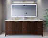 Custom image for Dark Walnut with Brushed Gold Trim / Giotto Quartz / No Mirror
