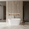 Custom image for White with Shiny White Trim and Matte Black Faucet / 59.75