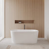 Custom image for White with Shiny White Trim and Matte Black Faucet / 59