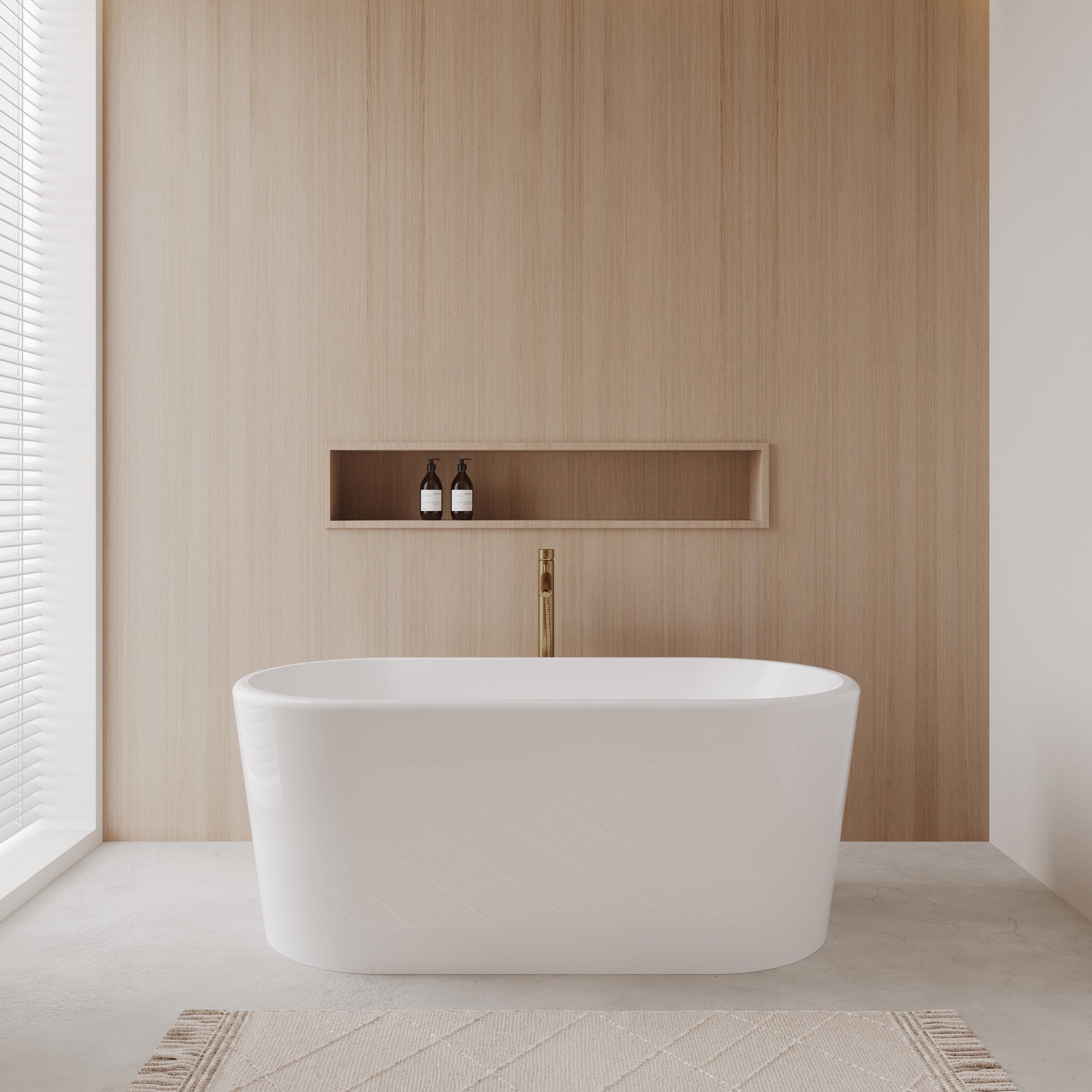 Ursula Freestanding Acrylic Bathtub With Faucet 59 inch – Wyndham