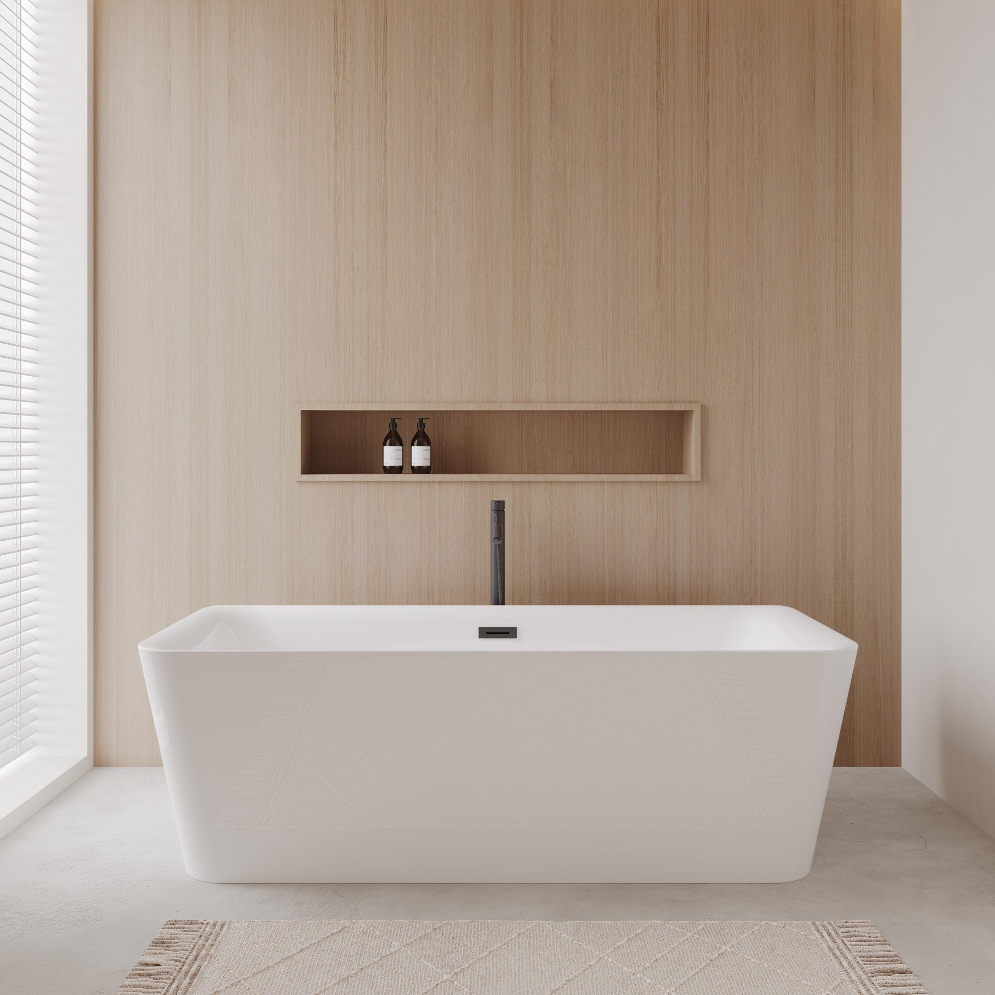 Emily Freestanding Acrylic Bathtub With Faucet 69 inch – Wyndham