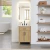 Custom image for Whitewashed Oak with Matte Black Trim / Giotto Quartz / No Mirror