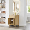 Custom image for Whitewashed Oak with Brushed Gold Trim / Carrara Cultured Marble / No Mirror