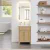 Custom image for Whitewashed Oak with Brushed Gold Trim / Giotto Quartz / No Mirror