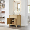 Custom image for Whitewashed Oak with Brushed Gold Trim / Giotto Quartz / No Mirror