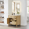 Custom image for Whitewashed Oak with Matte Black Trim / Carrara Cultured Marble / No Mirror