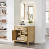 Custom image for Whitewashed Oak with Matte Black Trim / Carrara Cultured Marble / No Mirror